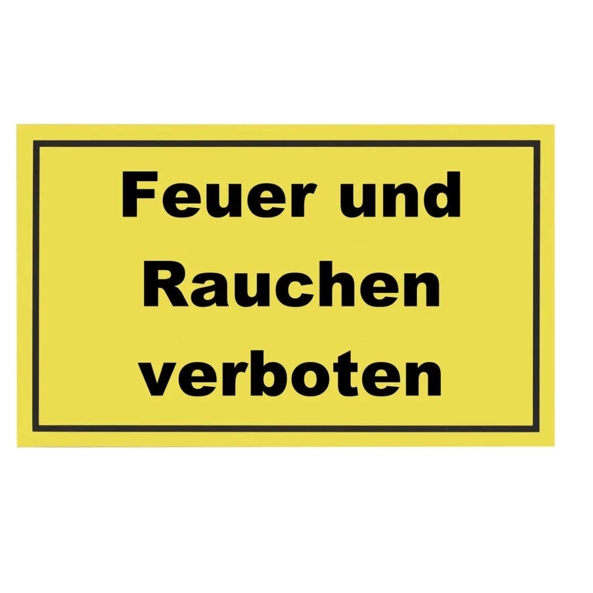 Metafranc Hinweisschild Feuer und Rauchen Kunststoff gelb
