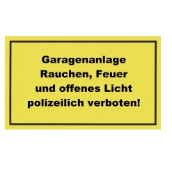 Metafranc Hinweisschild Garagenanlage Kunststoff gelb