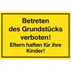 Metafranc Verbotsschild Betreten verboten Kunststoff gelb