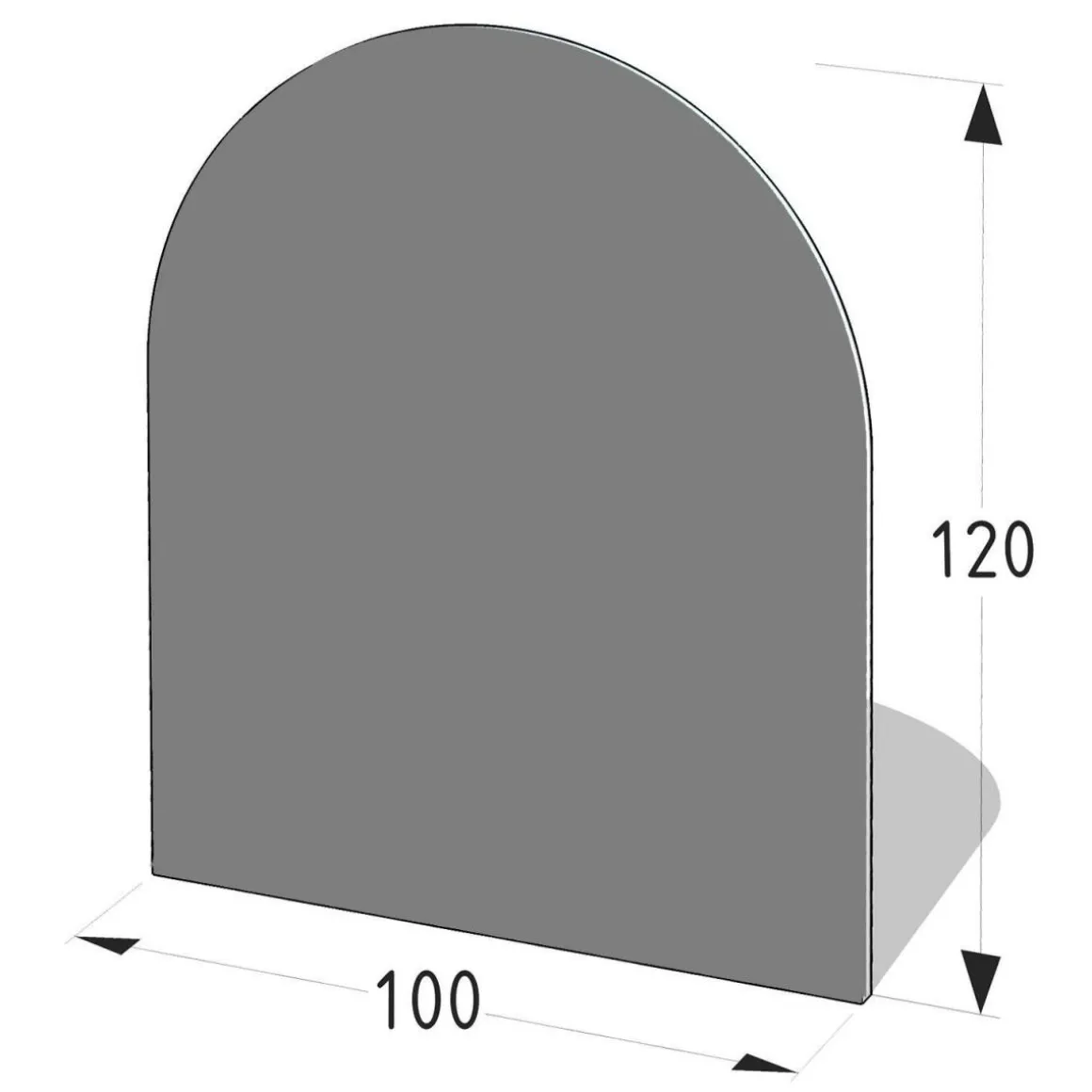 Metallbodenplatte Rundbogen 100 x 120 cm