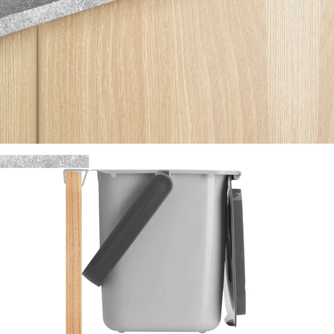 Metaltex Bio-Abfallsammler Bin Tex 19,3 x 24,6 x 19 cm grau