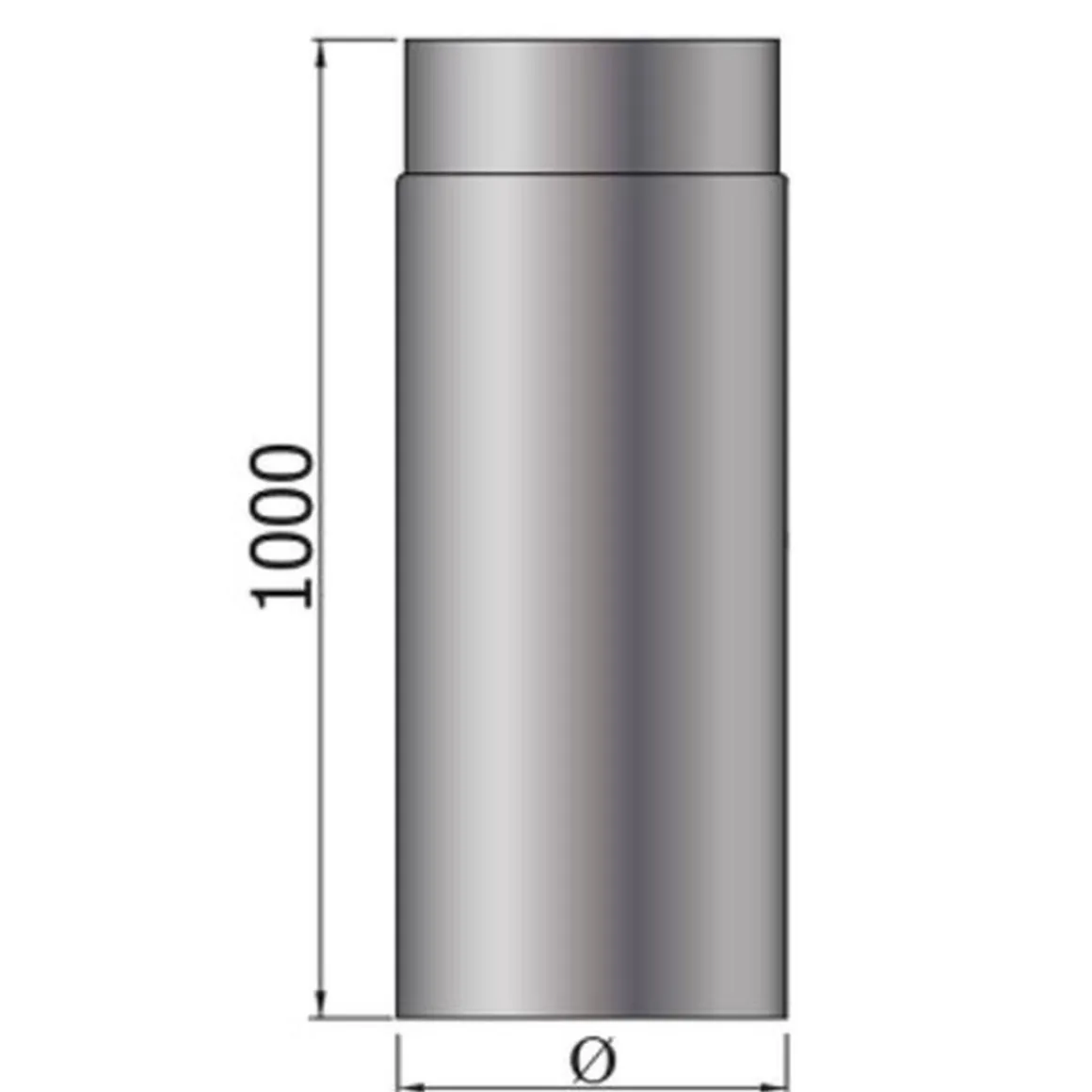 MyFireTool Rauchrohr 1000 mm Ø 120 mm schwarz 2 mm
