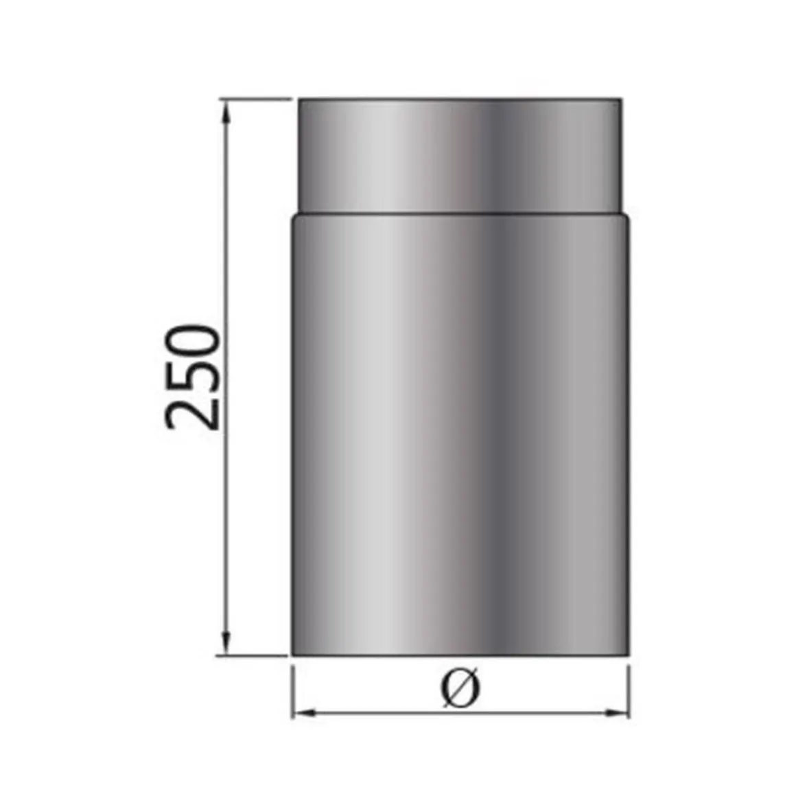 MyFireTool Rauchrohr FAL 500 mm Ø 120 mm 0,6 mm