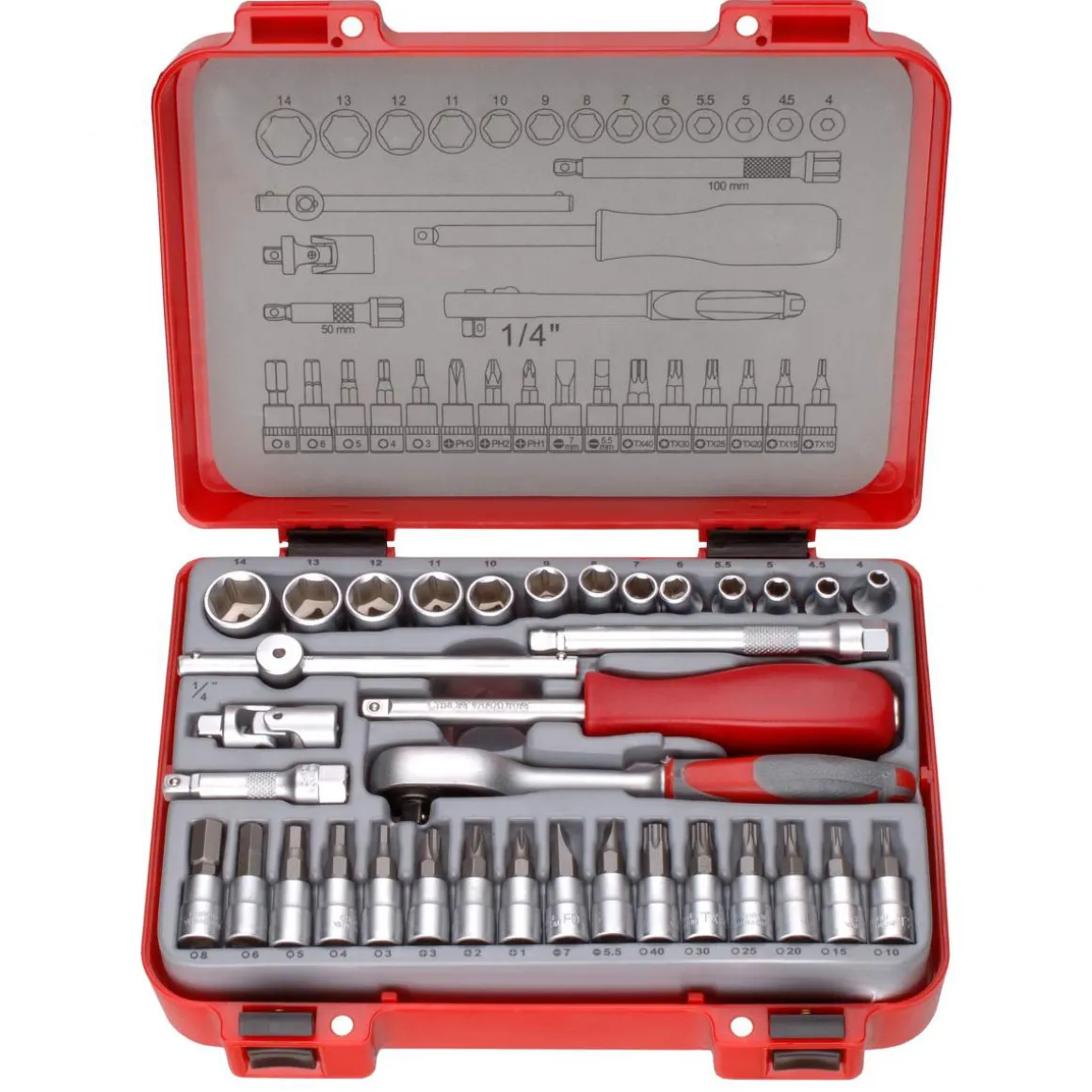 MyTool Steckschlüsselsatz 1/4 Zoll 35-teilig