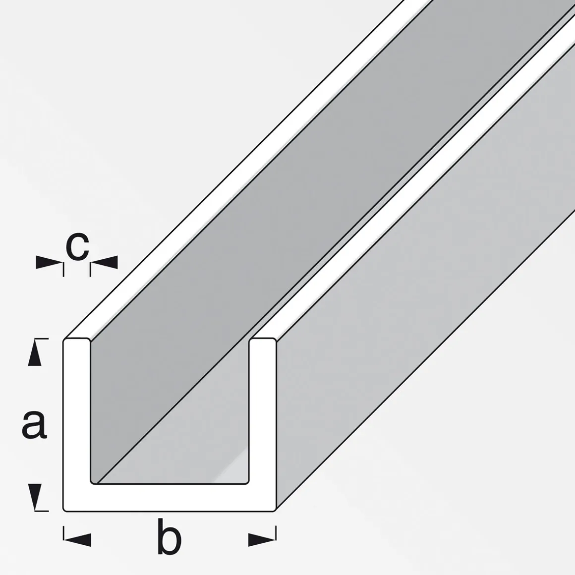 MyTool U-Profil 8 x 10,1 x 1,3 cm 2m silber