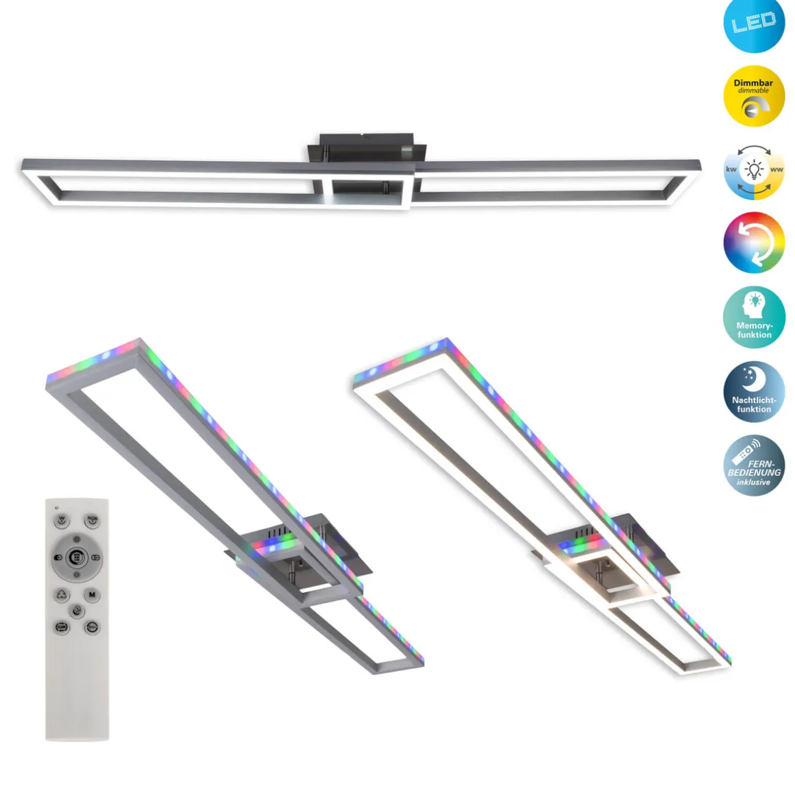 Naeve LED DL Bantry Metall/KSaluminium LxBxH 115x20x8,5cm dimmbar