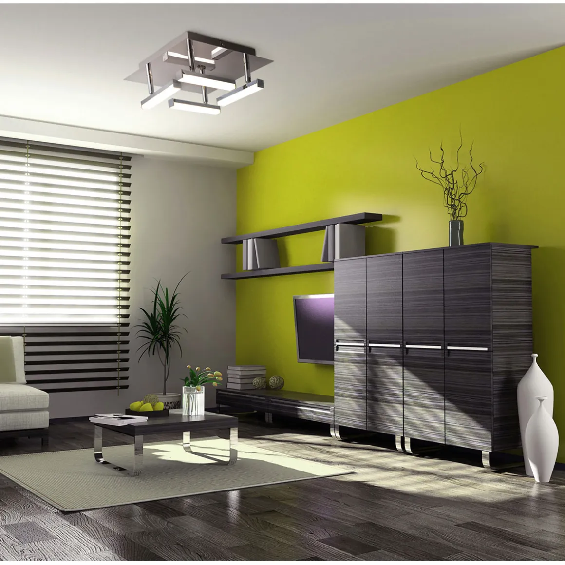 Naeve LED DL Turin Metall/KS chromeLxBxH: 25x25x11cm dimmbar