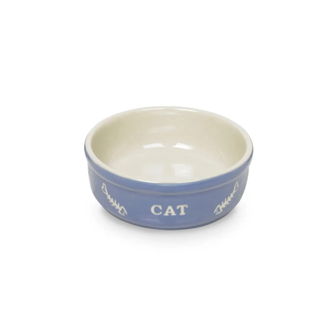 Nobby Katzen Keramikschale hellbalu/beige Durchmesser 13,5 x 5 cm