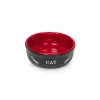 Nobby Katzen Keramikschale schwarz/rot Durchmesser 13,5 x 5 cm