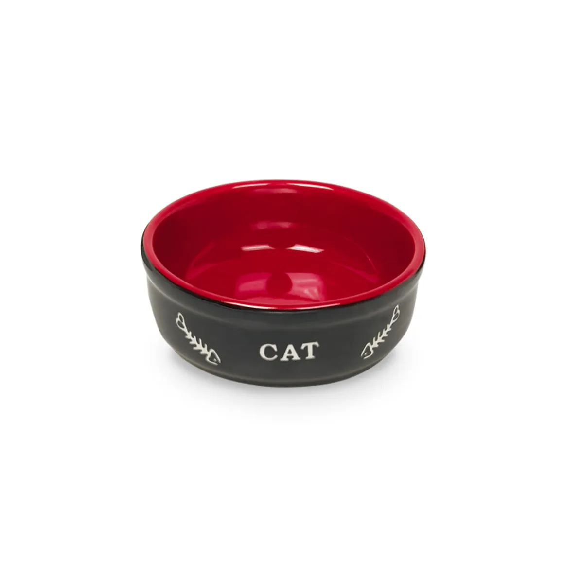 Nobby Katzen Keramikschale schwarz/rot Durchmesser 13,5 x 5 cm
