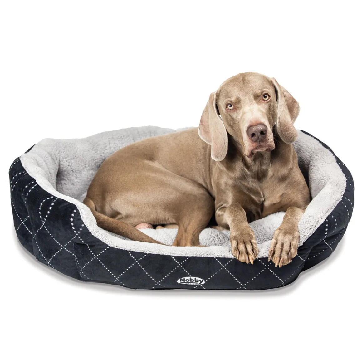Nobby Komfort-Bett Ceno oval 55 x 50 x 21 cm schwarz/ grau