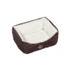 Nobby Komfort-Bett Neiku oval 75 x 60 x 23 cm braun/ weiß