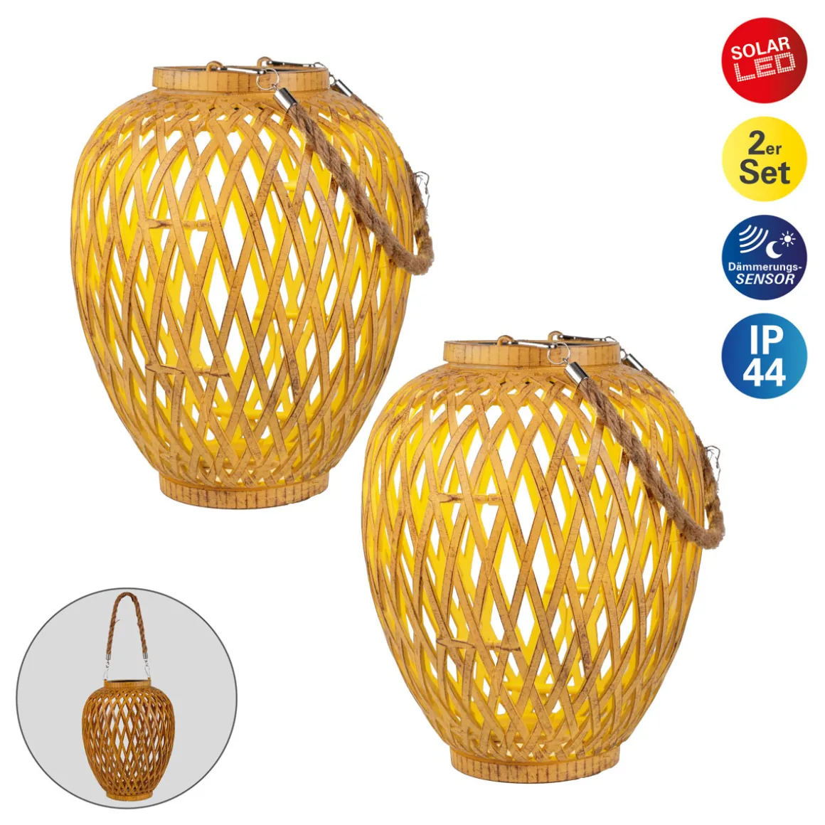 näve LED-Solardekoleuchte Cesto 2er Set