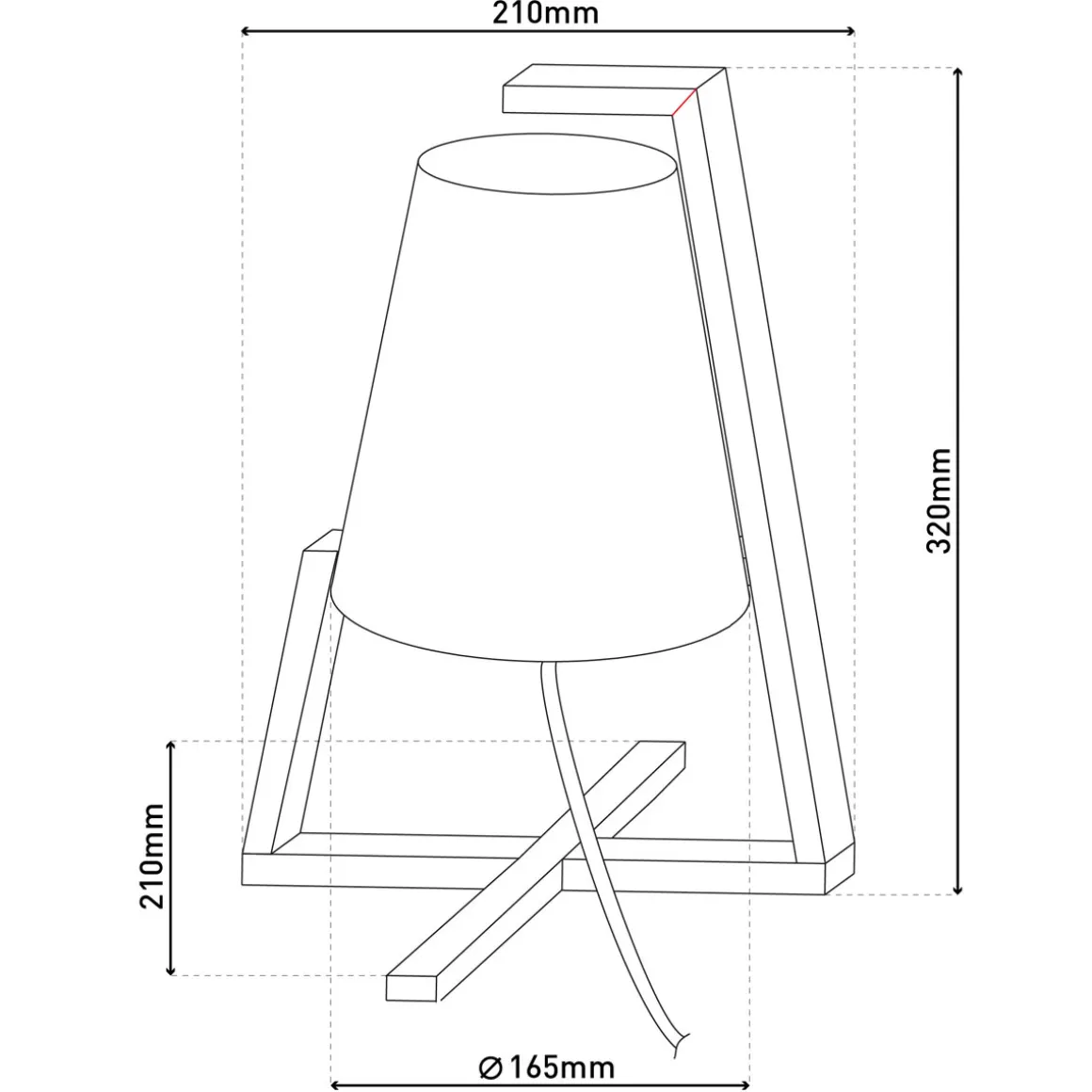 näve Tischleuchte Shoji mit Kunststoffschirm Bambus