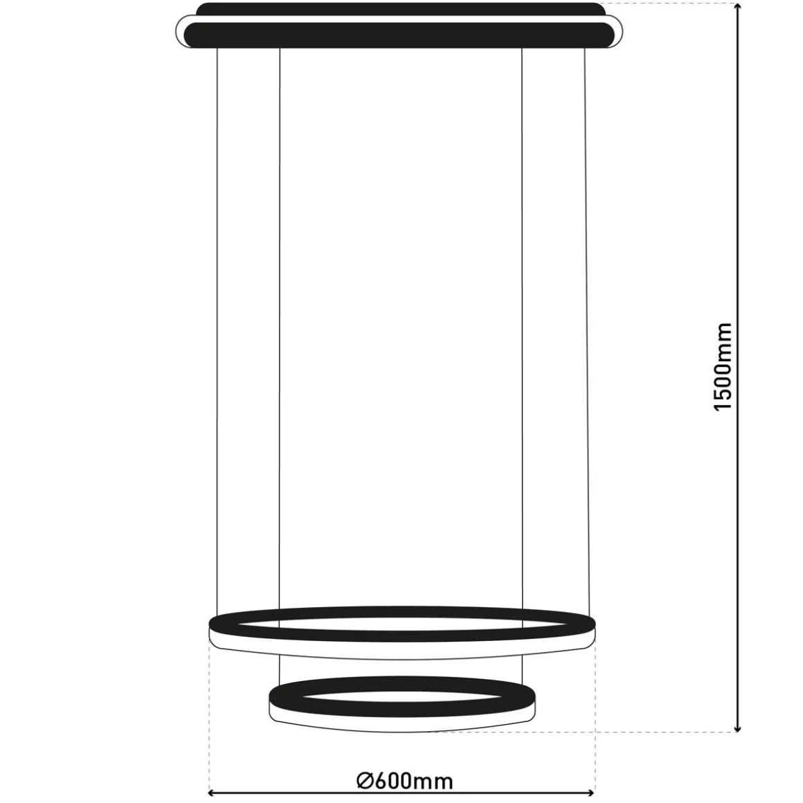 näve LED-Pendelleuchte Circulo schwarz dimmbar