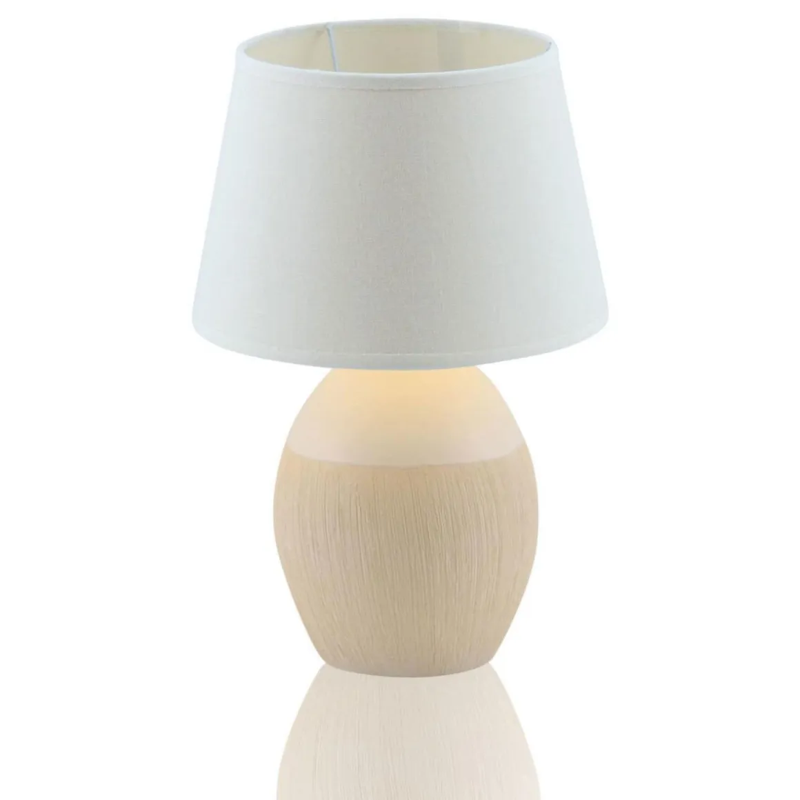 näve Tischleuchte Ceramics bauchig beige