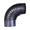 Ofenrohrbogen 120 mm Durchm., gerippt,90 Gr., o. Reinigungstür, aus Blauglanzblech