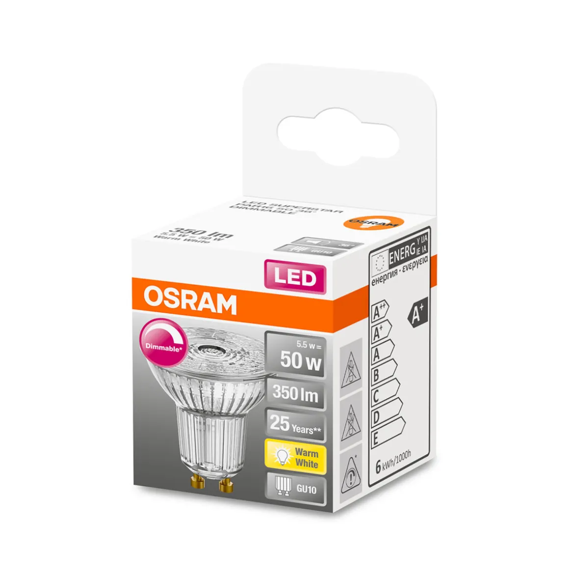Osram LED-Leuchtmittel-Reflektor GU10 warmweiß 50W