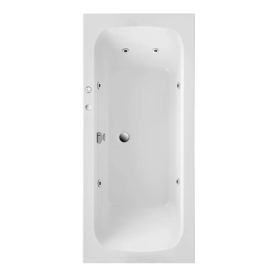 Ottofond Whirlpool-Set Malta 180 x 80 cm weiß/chrom Typ 1