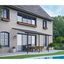 Palram Canopia Capri Alu Terrassenüberdachung Polycarbonat 3x4,3 m grau