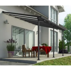 Palram Canopia Feria Alu Terrassenüberdachung Polycarbonat 4x4 m dunkelgrau