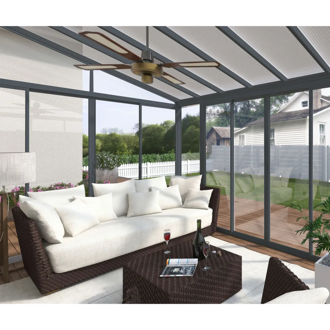 Palram Canopia SanRemo Alu Wintergarten Polycarbonat 4x4,4 m grau