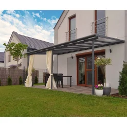 Palram Canopia Sierra Alu Terrassenüberdachung Polycarbonat 3x5,5 m grau