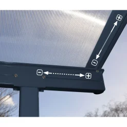 Palram Canopia Sierra Alu Terrassenüberdachung Polycarbonat 3x9 m grau