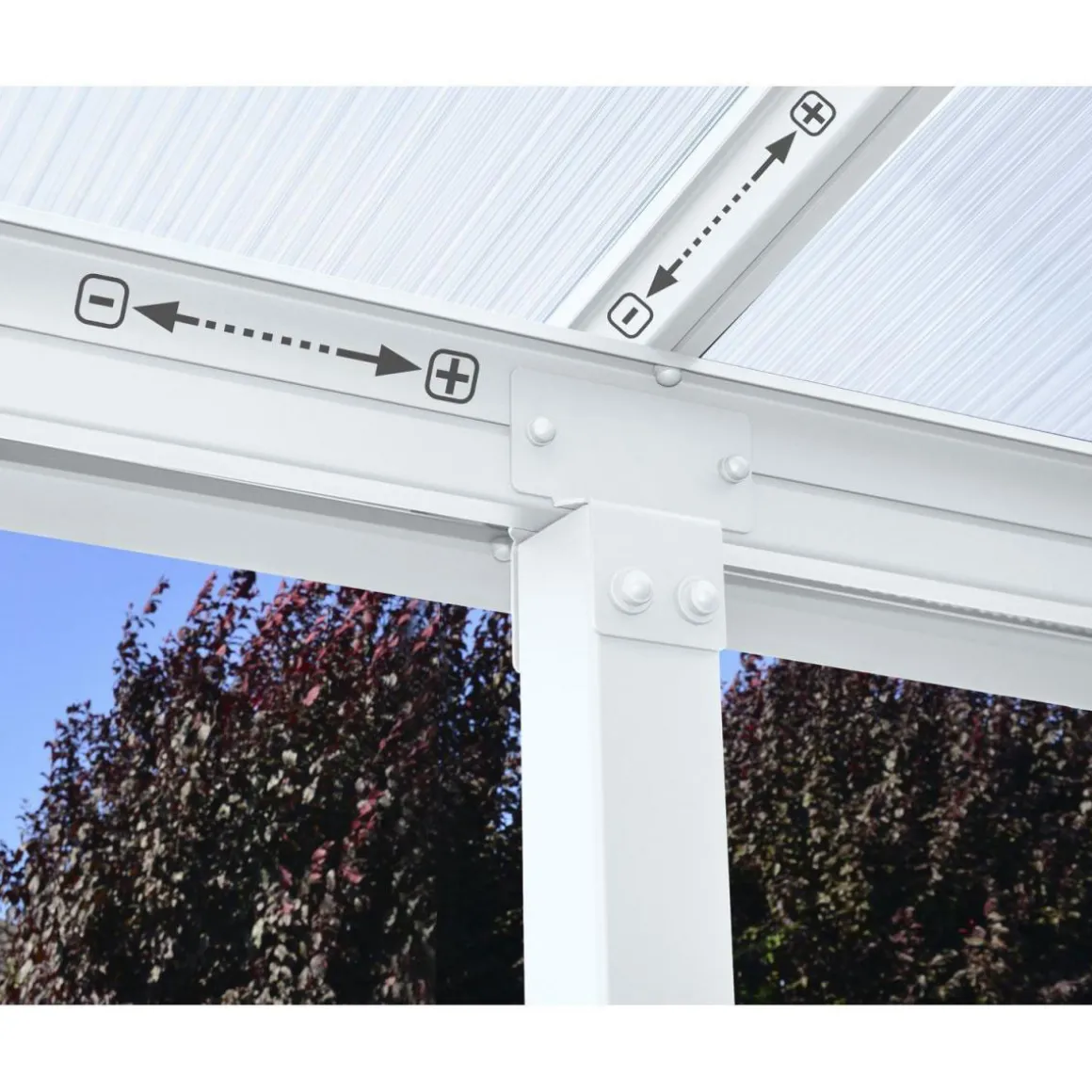 Palram Terrassenüberdachung Olympia 300 x 300 cm weiß