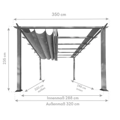 Paragon Outdoor Outdoor Pergola Florida 1111 350x350x235cm Dunkelbraun