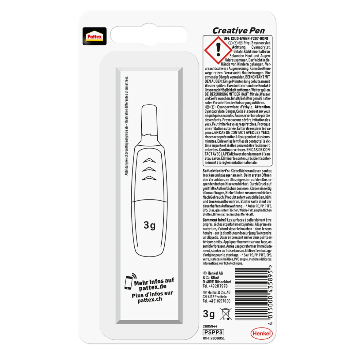 Pattex Sekundenkleber Creative Pen 3 g