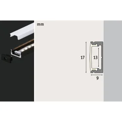 Paulmann Base Profil 2 m mit weißem Diffusor eloxiert