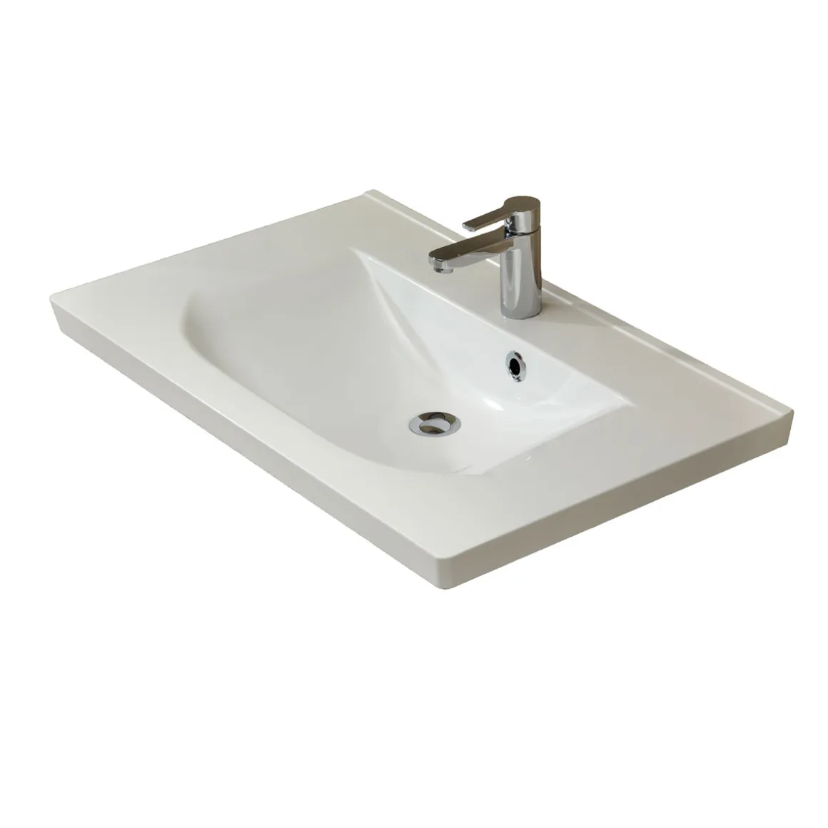 Pelipal Mineralmarmor-Waschtisch Trentino weiß 51 x 80 x 3,5 cm
