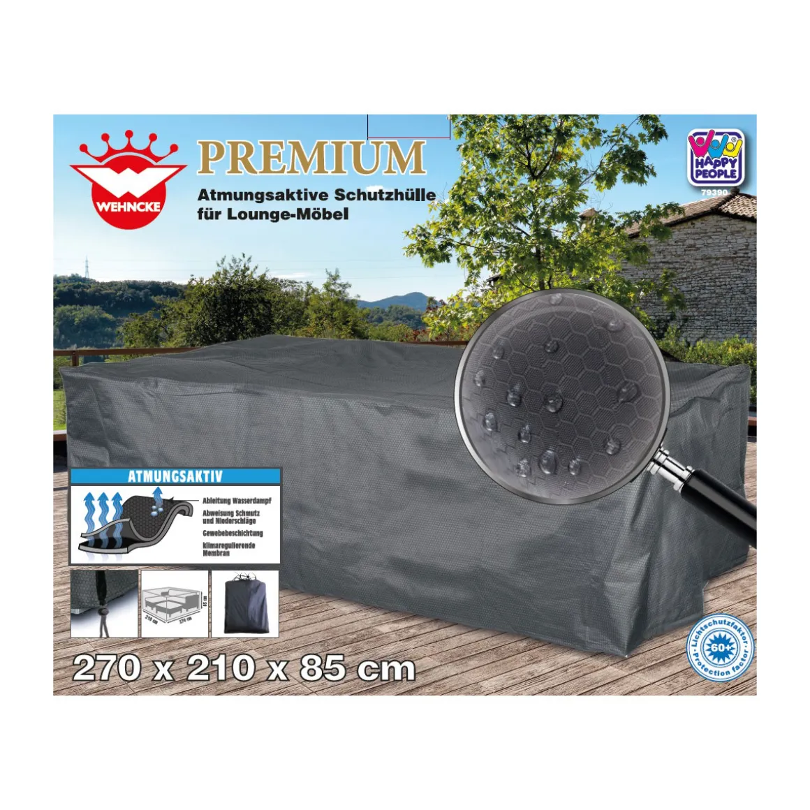 Premium Schutzhülle für Lounge-Möbel 270x210x85 cm