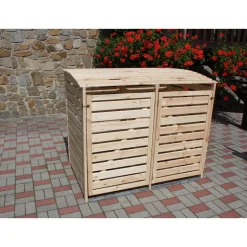 Promadino Mülltonnenbox Vario III für 2 Tonnen natur