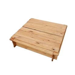 Promadino Sandkasten Donald 100 x 100 cm klappbare Abdeckung