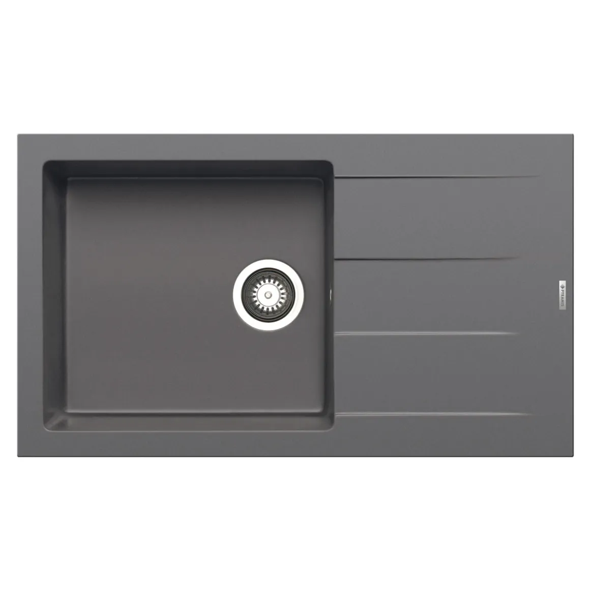 Pyramis Einbauspuele ATHLOS PLUS 86 x 50 cm 1B 1D Iron grey