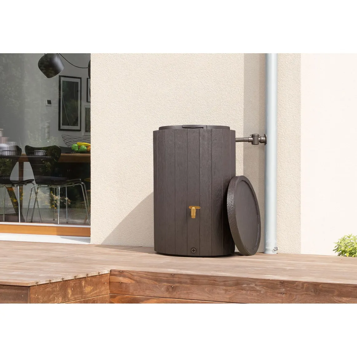 4rain Regenspeicher Madera 220 L braun