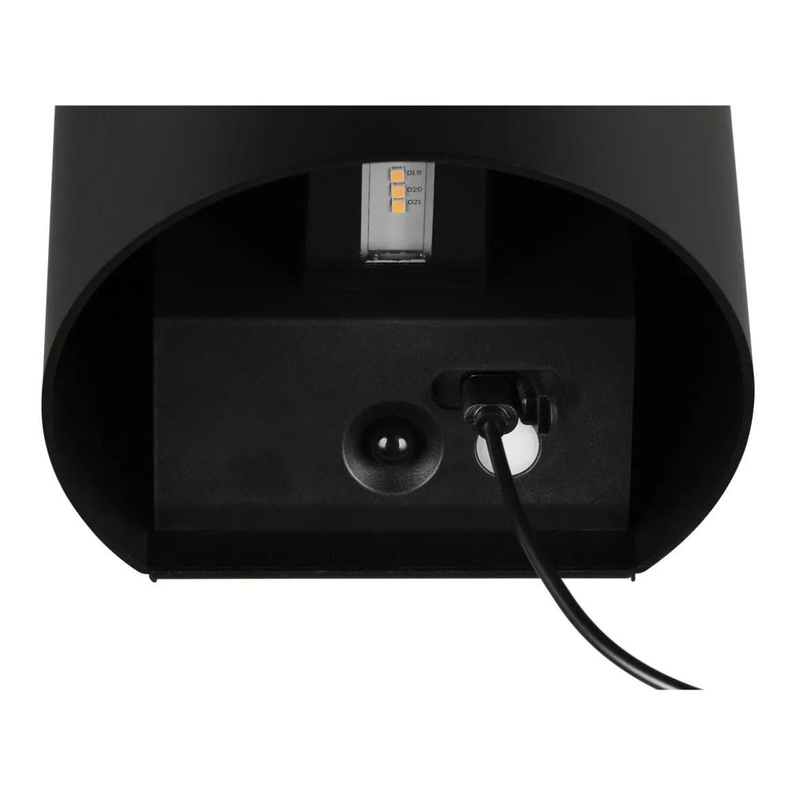 Reality LED Wandleuchte GENIE schwarz halbrund