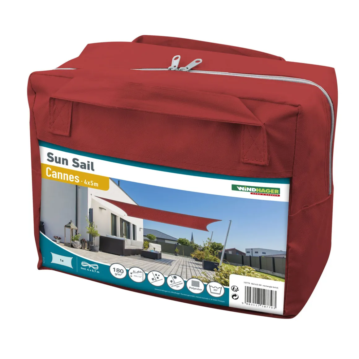 Rechteck-Segel Cannes 4 x 5 m brick