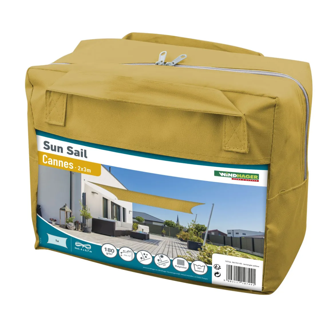 Rechteck-Segel Cannes 2 x 3 m gelb