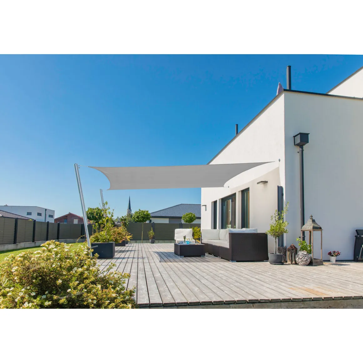 Rechteck-Segel Capri 4 x 5 m grau