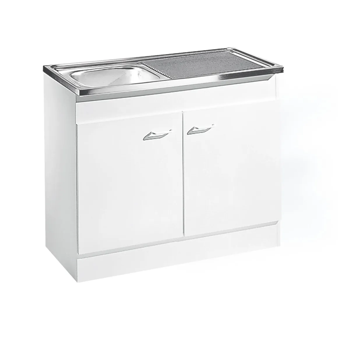 Respekta Samara Komplettspüle KS50D 100 x 50 cm Weiß / Weiß