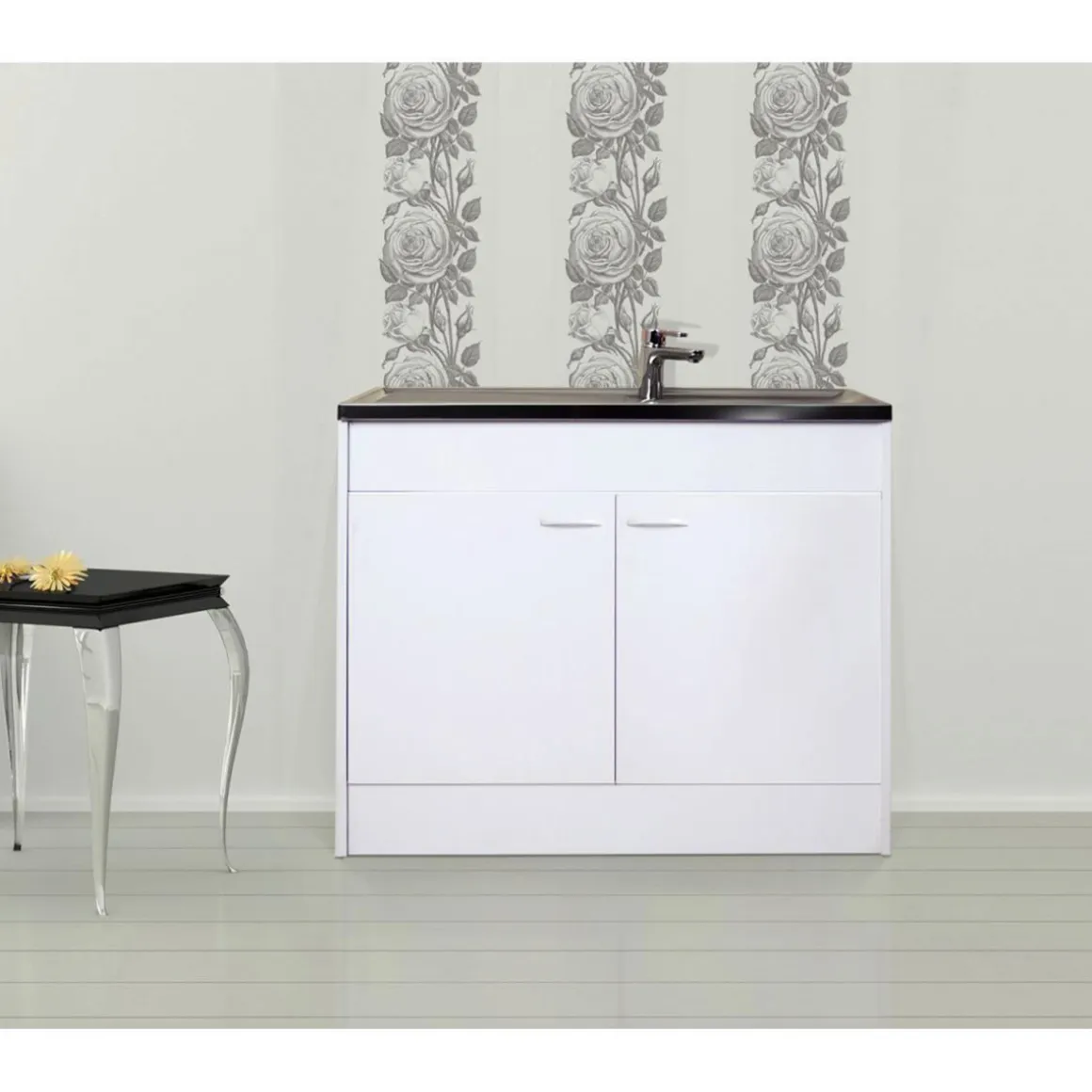 Respekta Samara Komplettspüle KS50D 100 x 50 cm Weiß / Weiß