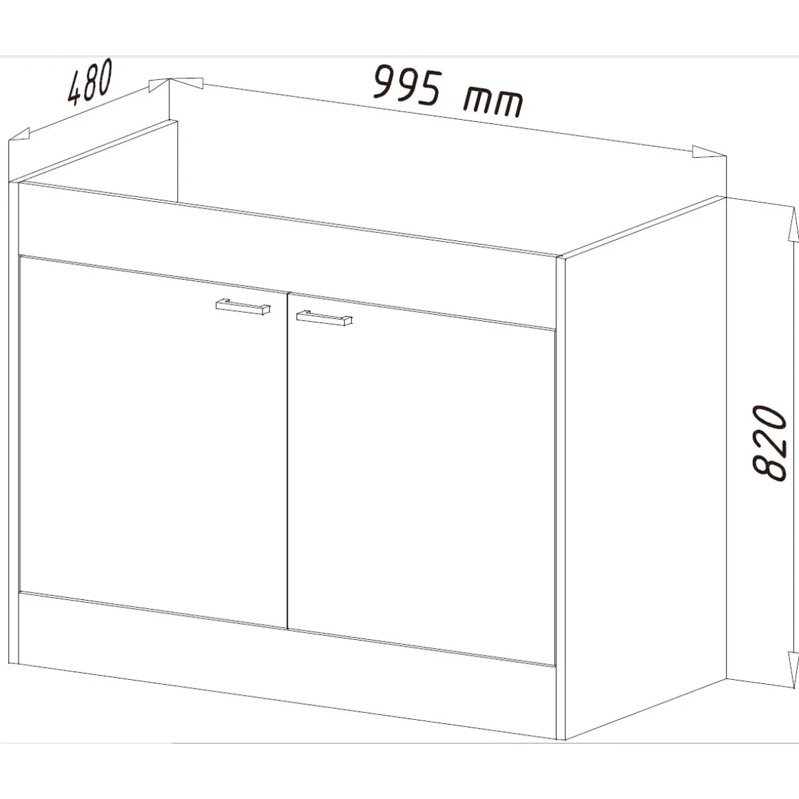 Respekta Samara Komplettspüle KS50D 100 x 50 cm Weiß / Weiß