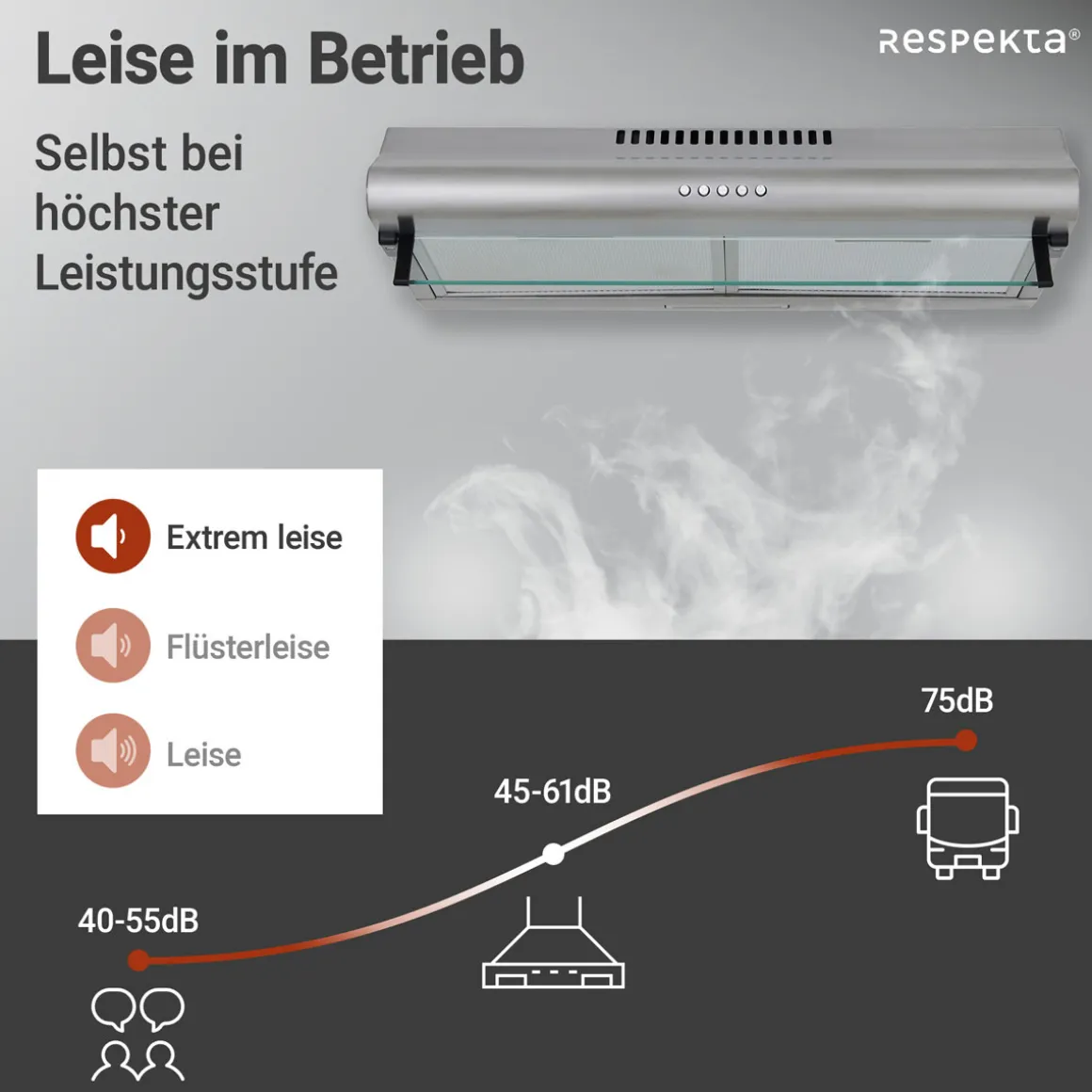 Respekta Tilla Unterbauhaube CH1259IXCN 60 cm Edelstahl