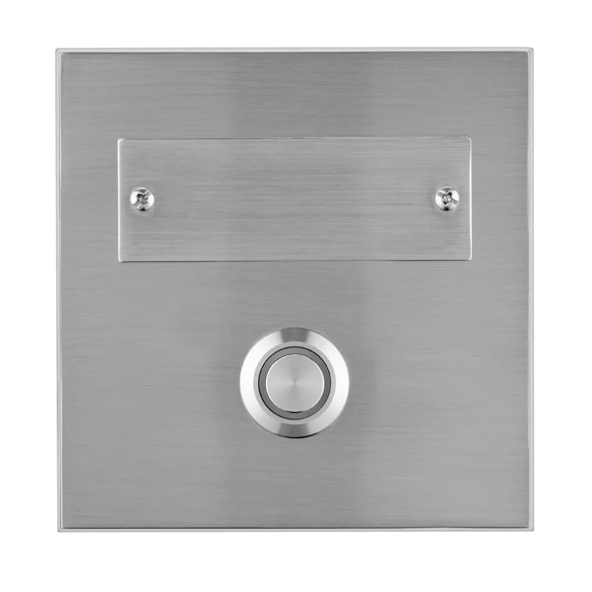 REV Ritter Klingeltaster Aufputz 1-f.quadratisch mit LED-Beleuchtung & gravierbarem Namenschild Edelstahl