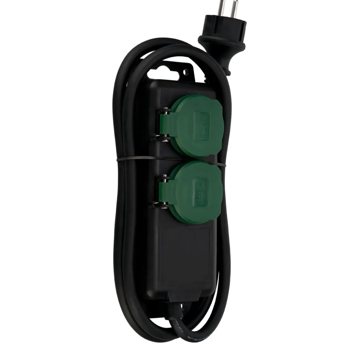 REV Ritter Steckdosenleiste IP 44 2-fach 1,4 m scharz-grün