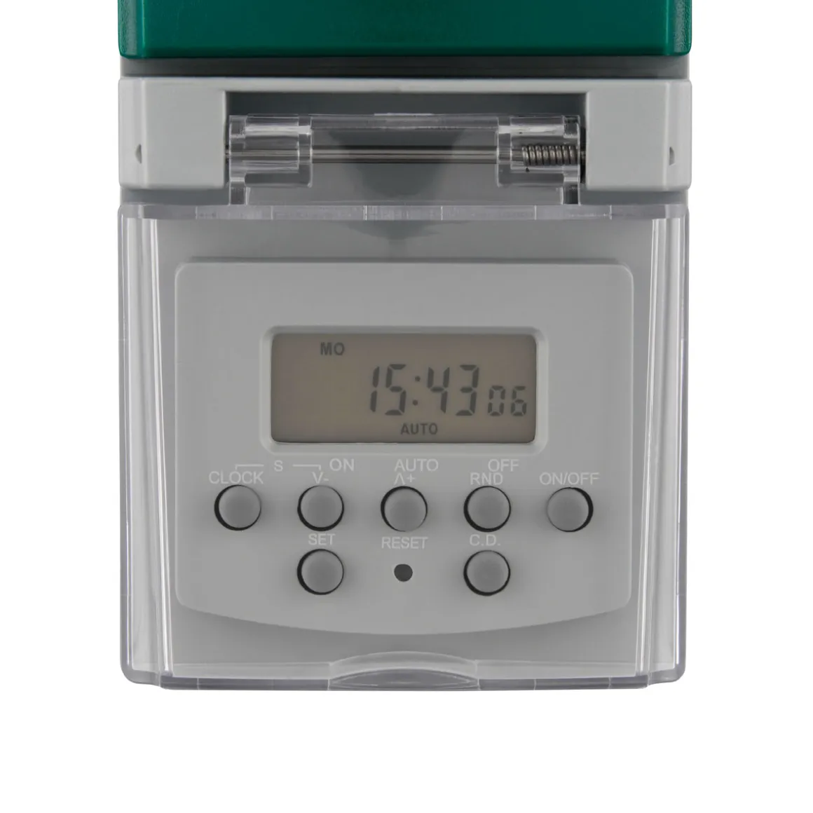 REV Ritter Zeitschaltuhr außen IP44 digital Standard 140 Schaltzeiten grau-grün