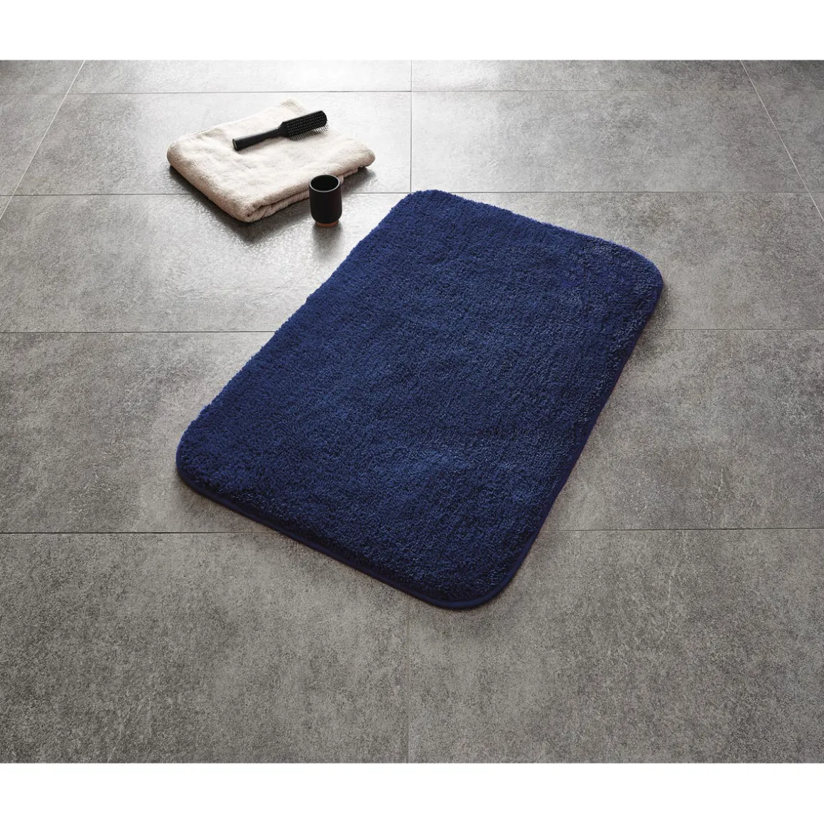 Ridder Teppich Chic 55 x 50 cm dunkelblau Polyester-Microfaser